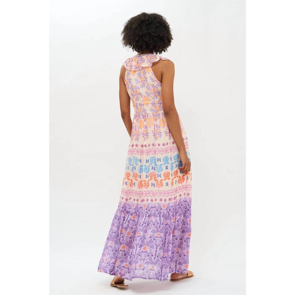 NEW OLIPHANT ruffle v-neck maxi dress in lilac paradiso - Picture 2 of 2